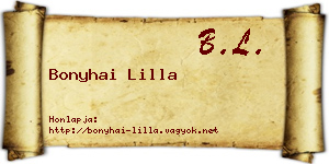 Bonyhai Lilla névjegykártya